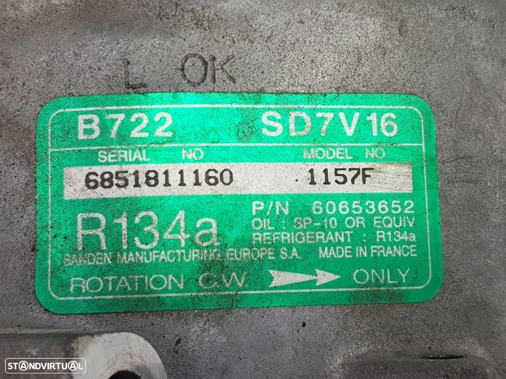 COMPRESSOR AR CONDICIONADO ALFA ROMEO 147 2002 -60653652 - 1