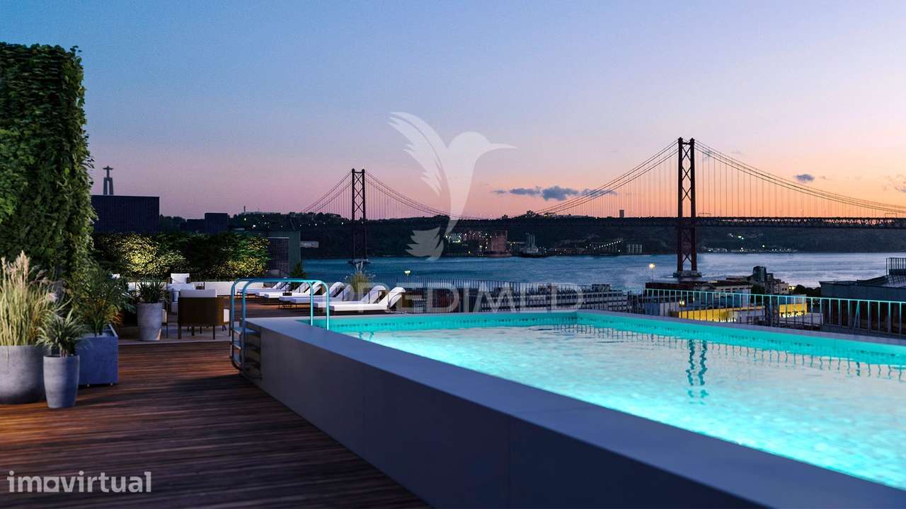 Apartamento T1 Infante Santos rooftop com piscina - Grande imagem: 3/17