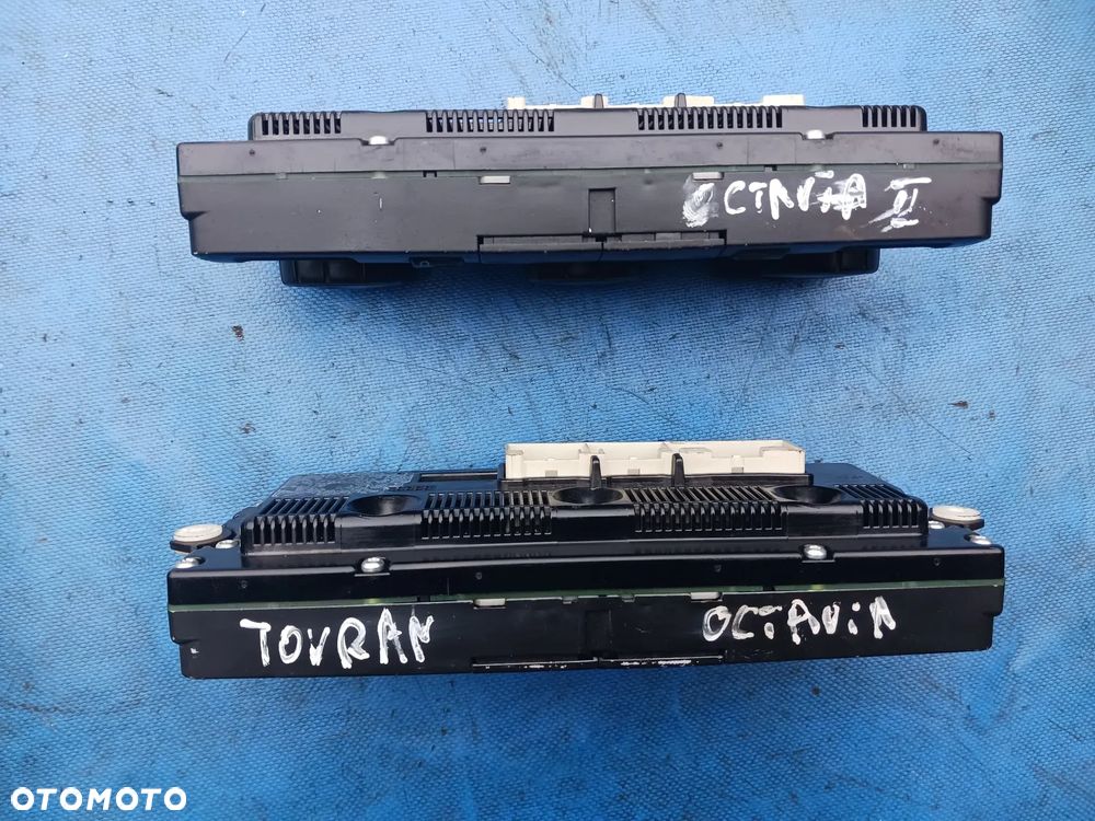 Panel klimatyzacji Volkswagen Golf 5 V Passat B6 Jetta Touran Tiguan Skoda Octavia II 2 Superb Yeti Seat klimatyzacji ogrzewania nawiewu sterowanie ogrzewaniem panel srodkowy grzane fotele regulacja grzania foteli - 3