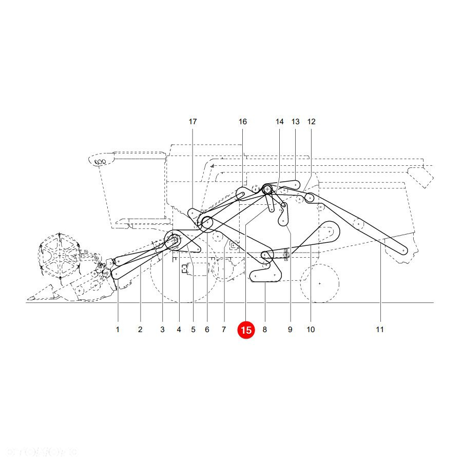 Pasek klinowy silnika Claas 1472251 Gates - 3