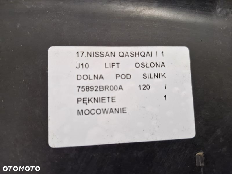 NISSAN QASHQAI 1 I J10 LIFT OSŁONA DOLNA POD SILNIK 75892BR00A - 6