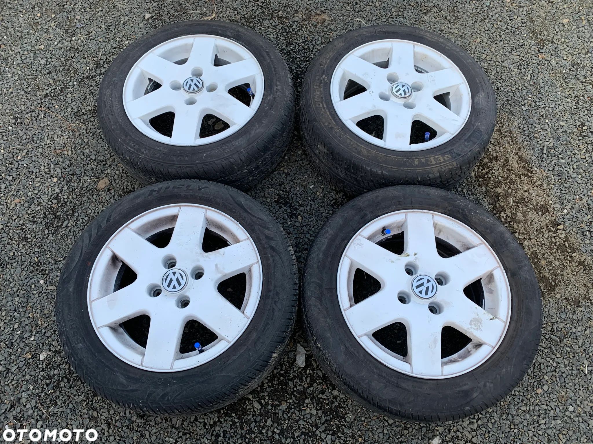 VOLKSWAGEN ORYGINALNE FELGI ALUMINIOWE 14" 6J ET43 4X100 BIAŁE ALUFELGI 6X0601025 VOLKSWAGEN ORYGINALNE FELGI ALUMINIOWE 14" J ET 4X100 BIAŁE ALUFELGI  KOMPLET KÓŁ 4 SZTUKI LUPO + OPONY LETNIE 185/55/R14 - 1