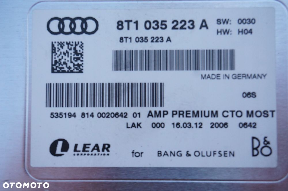GŁOŚNIKI BANG OLUFSEN 8T1035223A AUDI A4 B8 SEDAN - 2