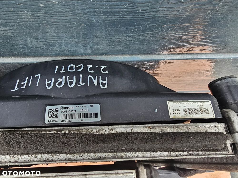 CHŁODNICA WODY INTERCOOLER WENTYLATOR OPEL ANTARA CHEVROLET CAPTIVA 2.2 CDTI PO LIFT - 9