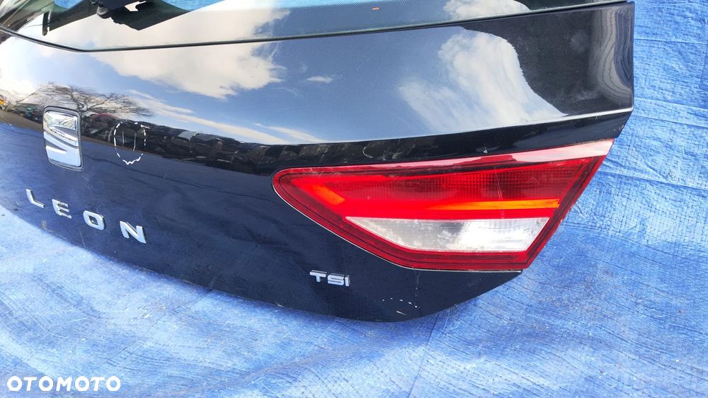 KLAPA ZDERZAK WZMOCNIENIE BELKA OSŁONA LAMPA TYŁ KOMPLETNY TYŁ DUPA CZARNY ORYGINALNY LAKIER SEAT LEON III 3 HB 5D 12-16r - 27