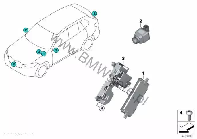 KAMERA SURROUND VIEW BMW 9495742 0263007177A G05 G06 G07 G11 G12 G14 G15 G20 G21 G30 - 9
