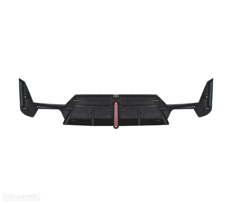 DIFUSOR BMW G20 LCI 23-25 LOOK M COM LUZ DE TRAVAGEM PRETO BRILHANTE - 2