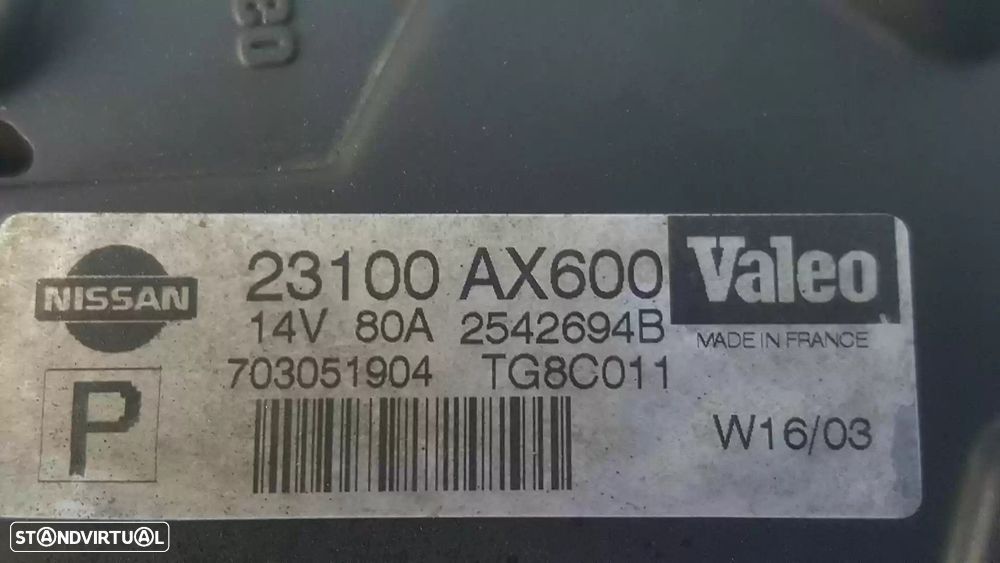ALTERNADOR NISSAN MICRA III 2003 -23100AX600 - 1