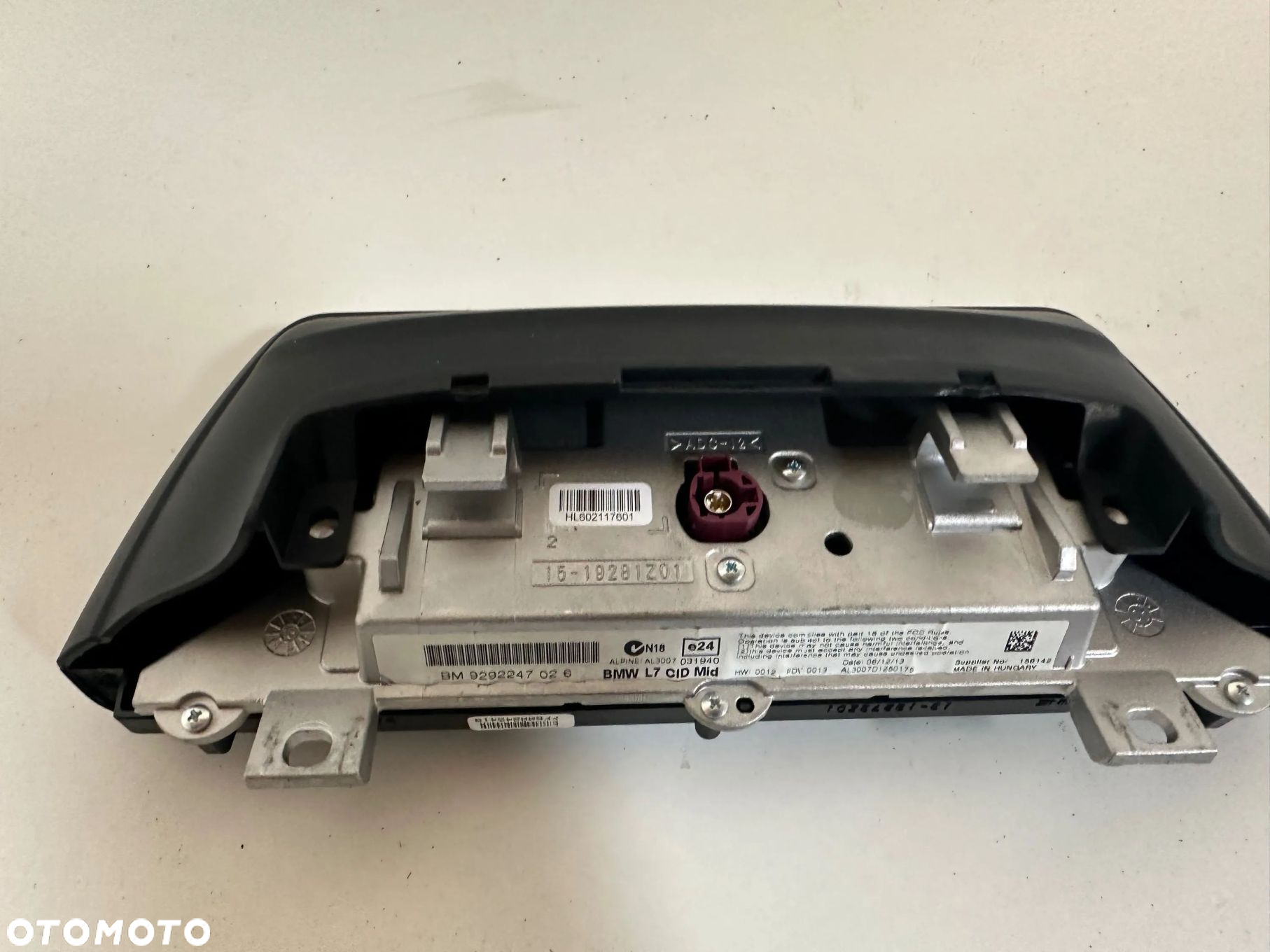 BMW 3 F30 F35 F31 2014 Monitor / wyświetlacz / ekran 9292247 - 2