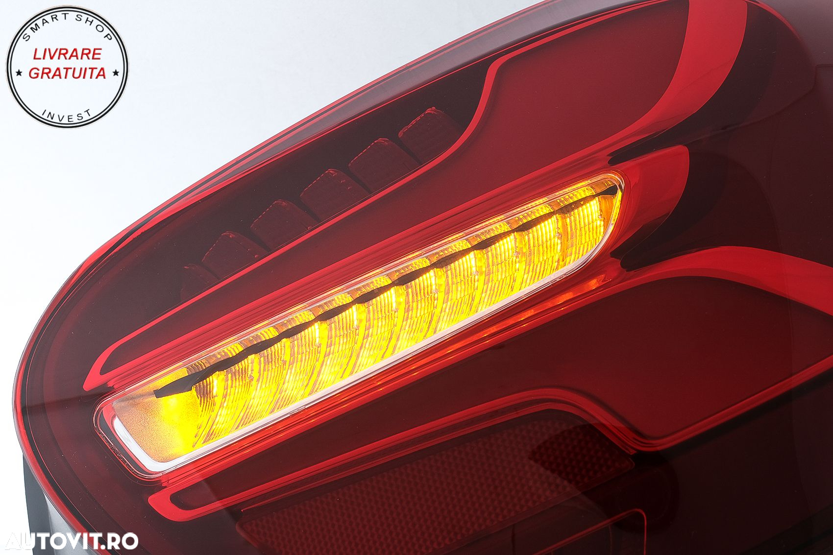 Stopuri LED Mercedes A-Class W176 (2013-08.2015) Facelift Design Rosu cu Semnal Di- livrare gratuita - 14