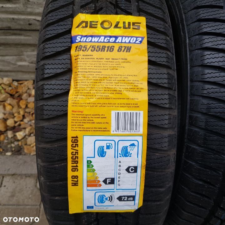 4x 195/55R16 Aeolus SnowAce AW02 Komplet opon zimowych Poznań - 2