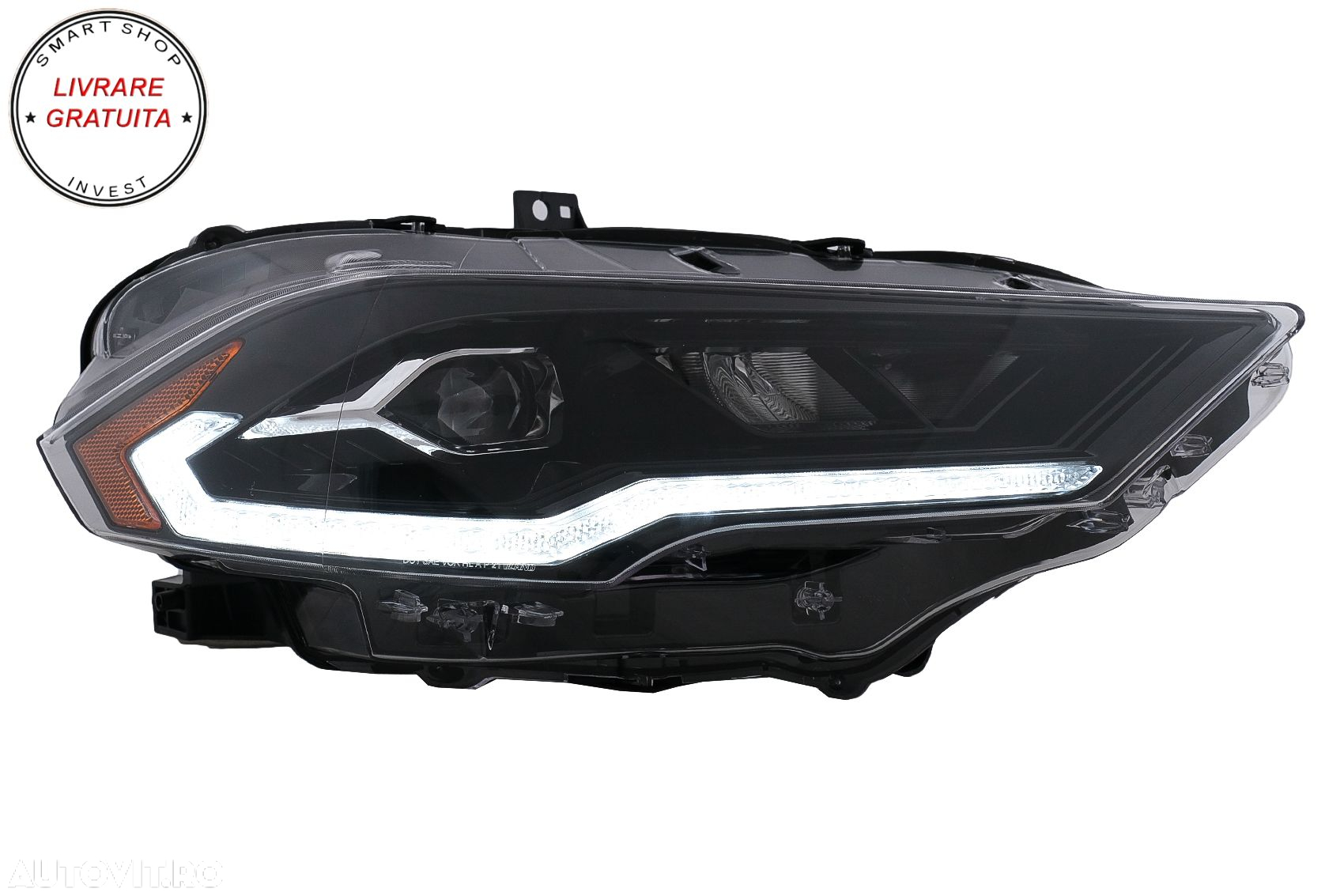 Faruri LED Ford Mustang Facelift (2018-2023) Negru Semnal Dinamic- livrare gratuita - 10