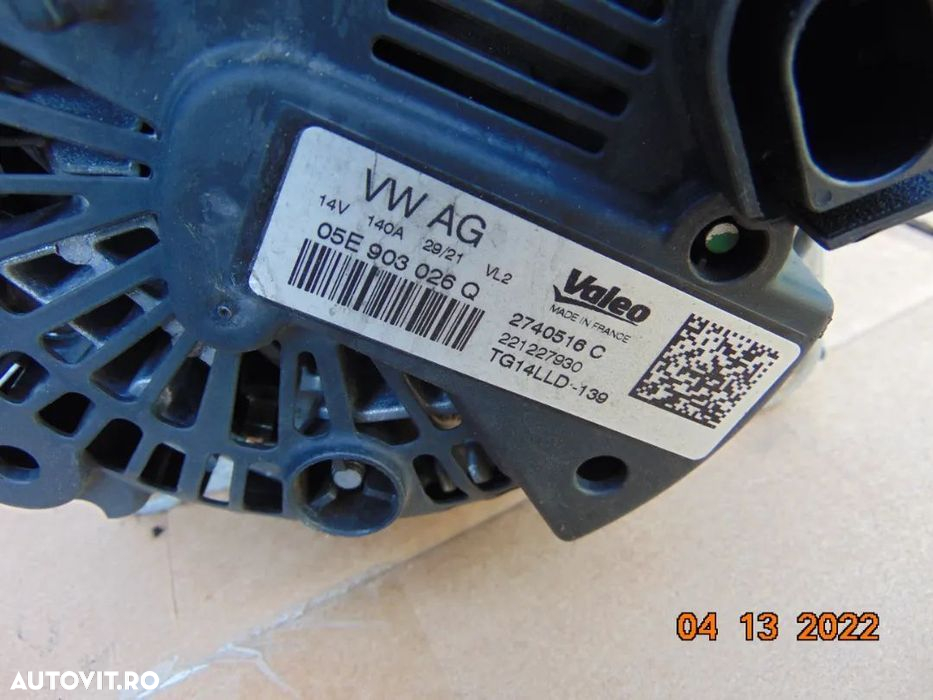 Alternator vw 1.0 golf 8 golf 7 passat b8 t roc t cross polo caddy sea - 3