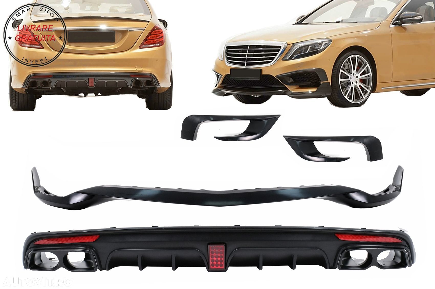 Pachet Exterior Aero Mercedes S-Class W222 Facelift S65 S63 (2013-06.2017)- livrare gratuita - 1