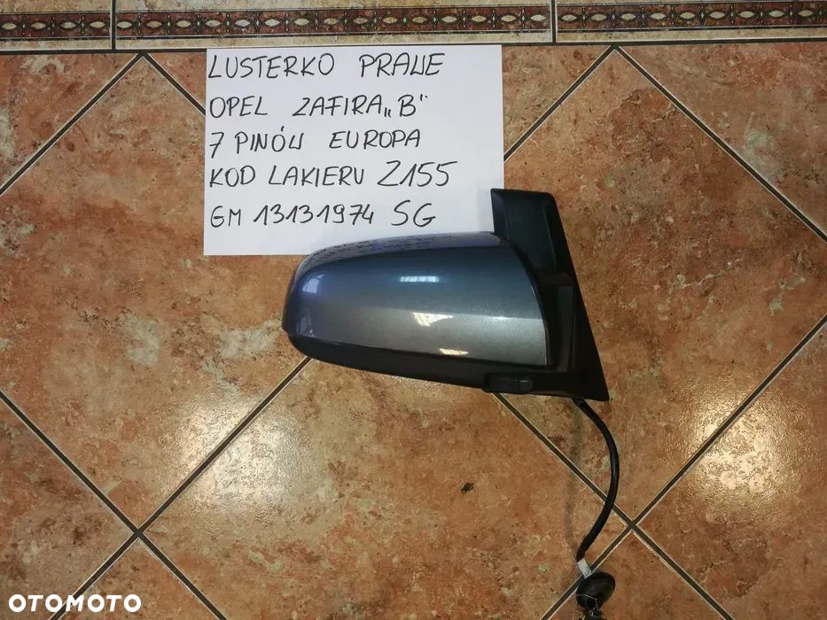 Lusterko Prawe Opel Zafira B Europa Kod Lakieru Z 155 7 Pionów - 2