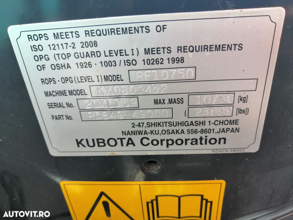 Kubota KX080-4A2 Excavator, TOP !!! - 26