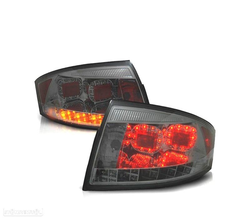 FAROLINS TRASEIROS LED AUDI TT 8N 98-05 LOOK LEXUS FUNDO CROMADO ESCURECIDO - 1