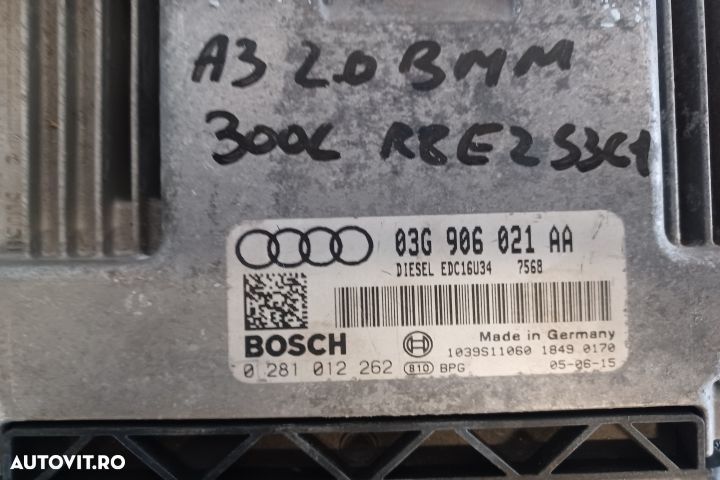 Calculator motor ECU 03G906021AA 0281012262 - 2.0 BMM 03G906021AA 028 - 3