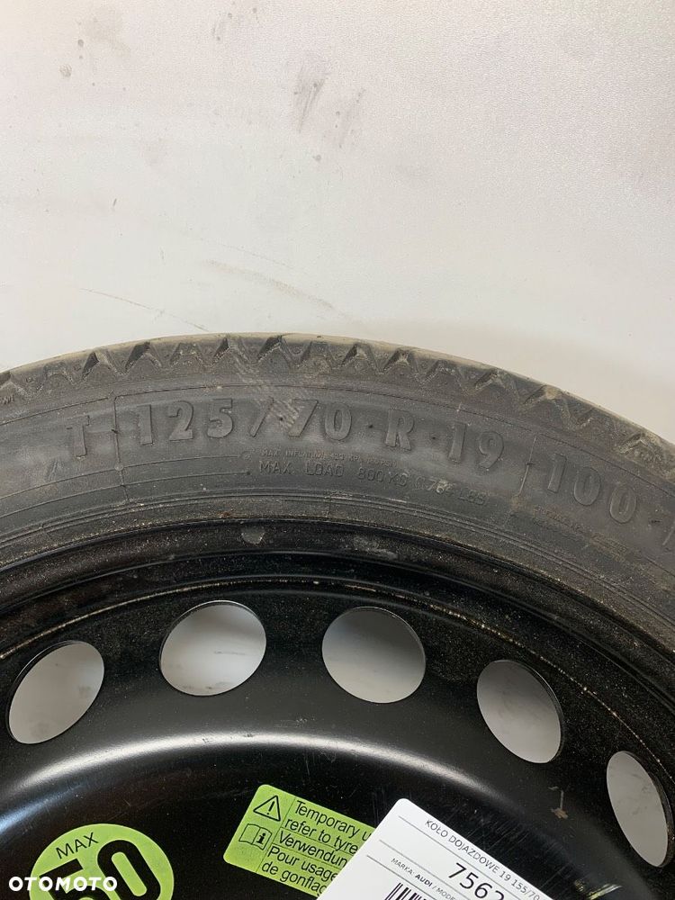 KOŁO DOJAZDOWE 19 155/70 5X112 66,1 - 400.00 PLN - AUDI - 2