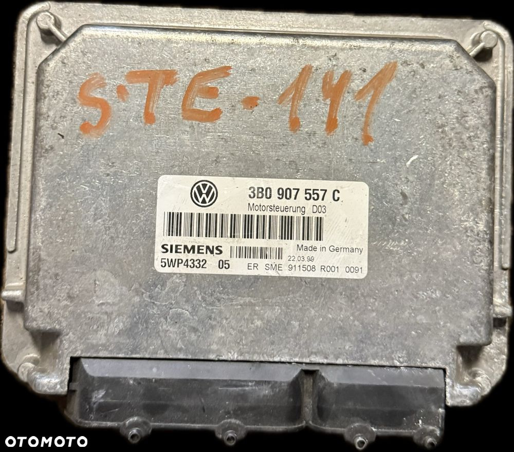 Sterownik Silnika ECU Komputer Volkswagen Skoda Seat Audi 3B0907557C - 1