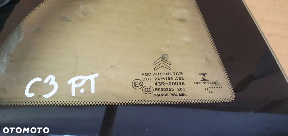 Szyba karoseryjna prawy tył tylna prawa Citroen C3 II AS2 14r - 4