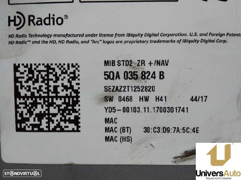 SISTEMA AUDIO / RADIO CD SEAT IBIZA V 2018 -5QA035824 - 1