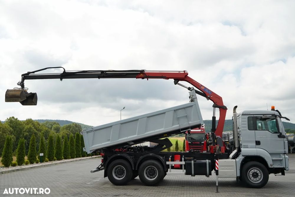 MAN TGS 33.360 / 6x4 / BASCULĂ + HDS HMF 1820 K-RC / extensie 10m / HIDRODECKER / GRAPPER / NAVI / MANUAL / IMPORTAT - - 8