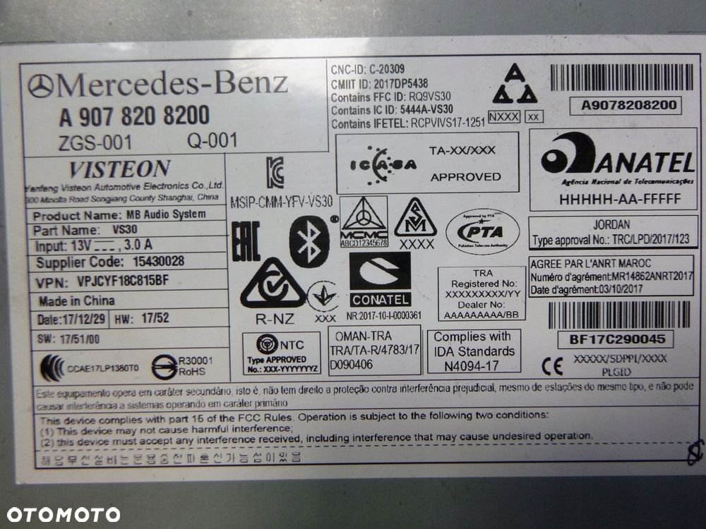 MERCEDES SPRINTER W907 W906 RADIO PANEL STEROWANIA - 7