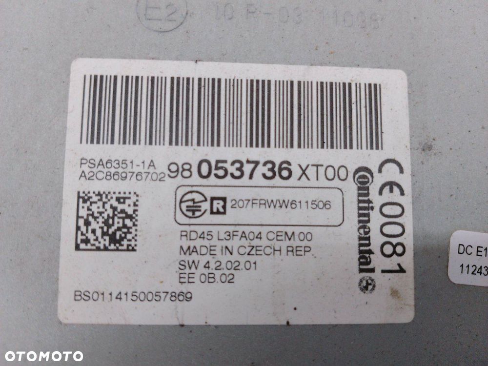 RADIO FABRYCZNE CITROEN C3 II FL 98053736XT00 - 2