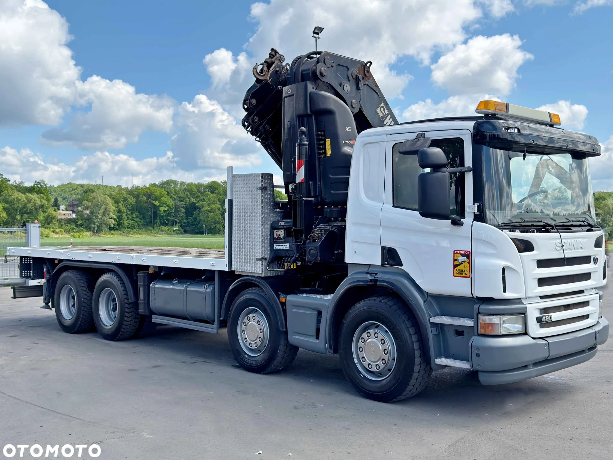 Scania P 420 * PLATFORMA 7,00 m * HIAB 600 EP - 5 + PILOT * 8x4 * STAN BDB - 3