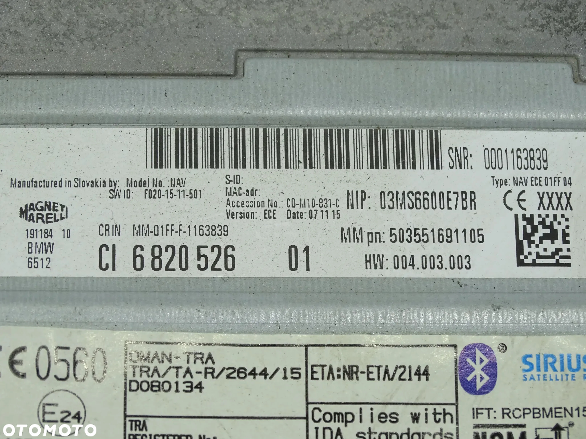 CZYTNIK STACJA NAWIGACJI GPS 6820526 BMW F20 F21 F22 F23 F-VAT - 3