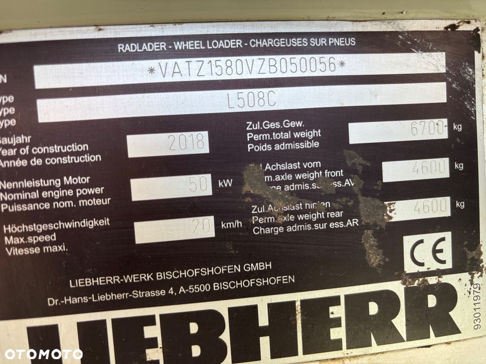 Liebherr L508 2018r rekin, widły, 4x4 łyzka dzielona - 7