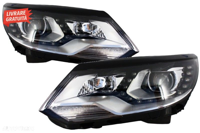 Faruri LED VW Tiguan MK I Facelift (2012-2015) OEM Xenon Design- livrare gratuita - 1