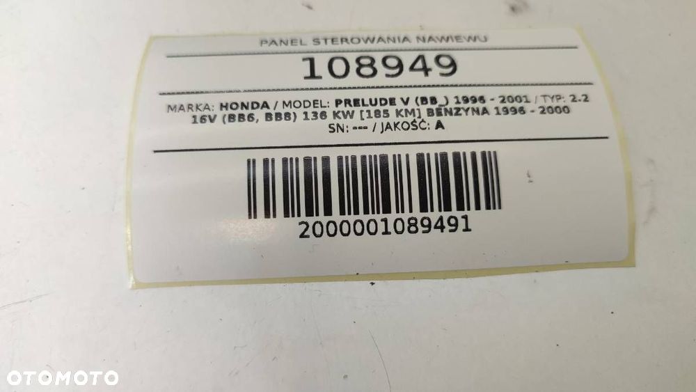 PANEL STEROWANIA NAWIEWU KLIMATYZACJI HONDA PRELUDE V EUROPA - 5