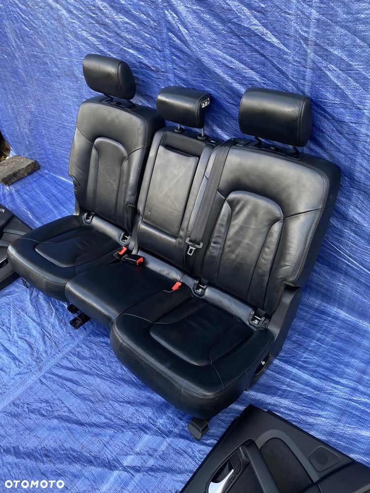 FOTEL FOTELE KANAPA BOCZKI PODŁOKIETNIK WNĘTRZE KOMPLET CZARNE SKÓRY ELEKTRYKA AUDI Q7 4L 2007 S-LINE  EUROPA - 7