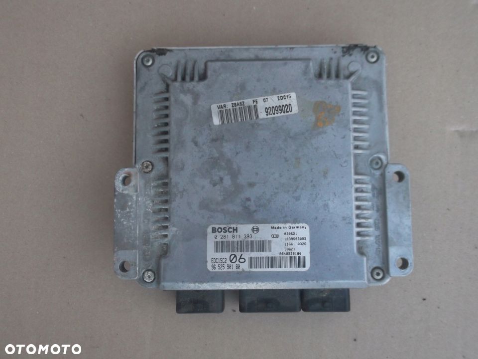 PEUGEOT 607 KOMPUTER SILNIKA 9652590180 0281011393 - 1