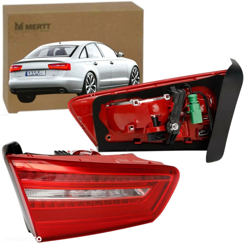 audi a6 c7 sedan 2011-2014 lampy tylne wewnętrzna w klapę bagażnika komplet - 3