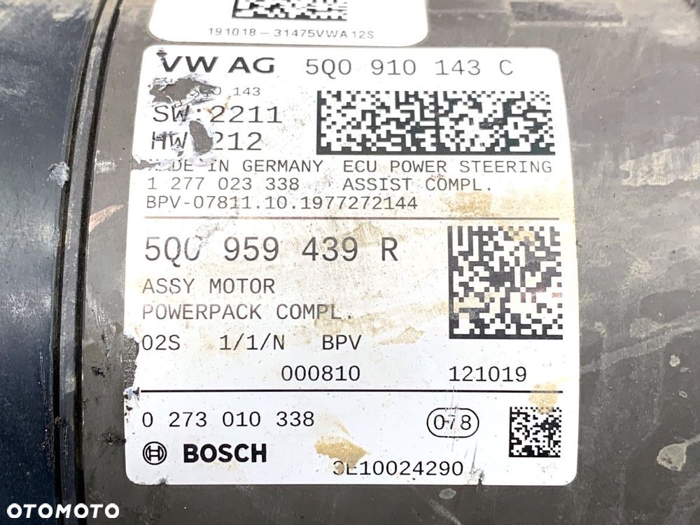PRZEKŁADNIA KIEROWNICZA MAGLOWNICA  VW GOLF VII Variant (BA5, BV5) 2013 - 2022 1.5 TSI 96 kW [130 - 4