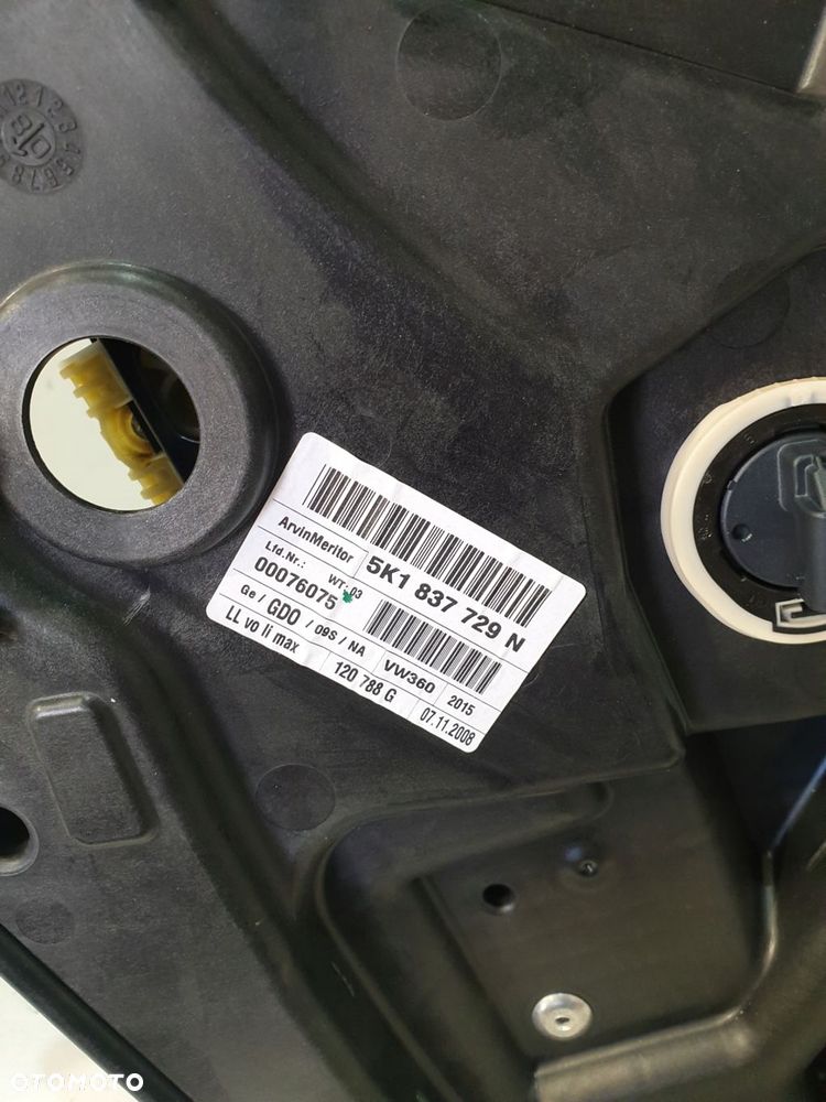 mechanizm szyby lewy przód 5k0837755g golf vi 1.4tsi 08r - 3
