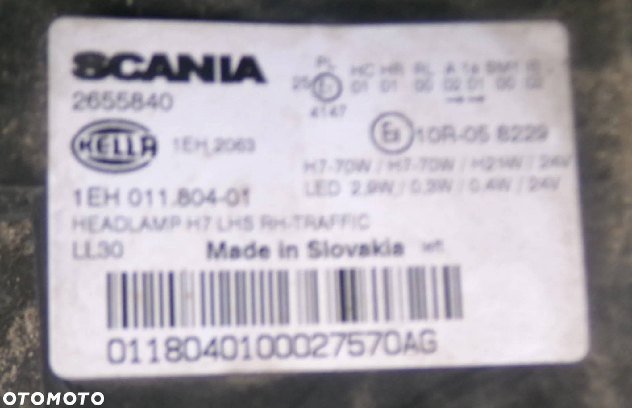 LAMPA LEWA REFLEKTOR LEWY SCANIA NOWY MODEL  2655840 - 3