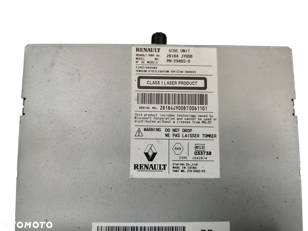 RADIO RENAULT KOLEOS I (2008-2011) 2.0 DCI 173KM 28184-JY00B 27500-JY76C - 4
