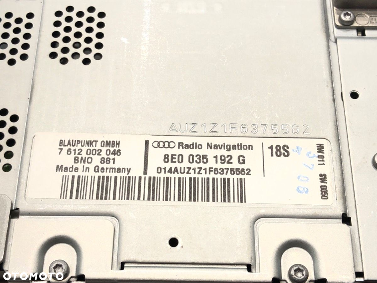 RADIO NAWIGACJA - 338.00 PLN - AUDI A4 B7 Avant (8ED) 2004 - 2008 2.0 TDI 103 kW [140 KM] olej - 6