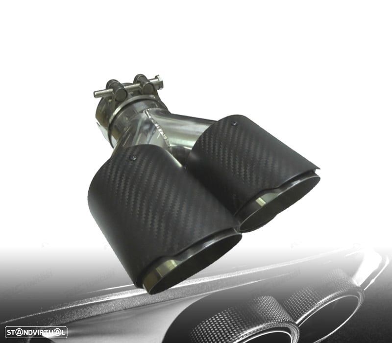 PONTEIRA DE ESCAPE CARBONO DUPLA DIREITA - 1