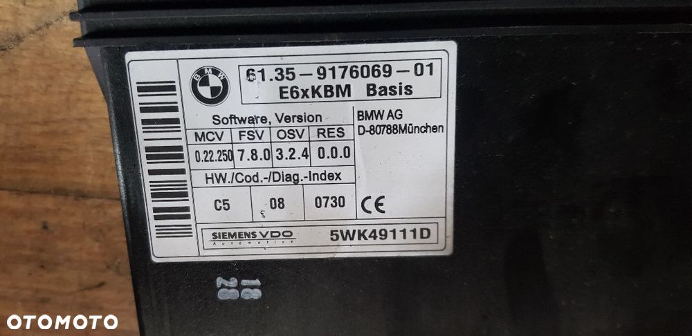 BMW E60 MODUŁ KOMFORTU 9176069 - 2