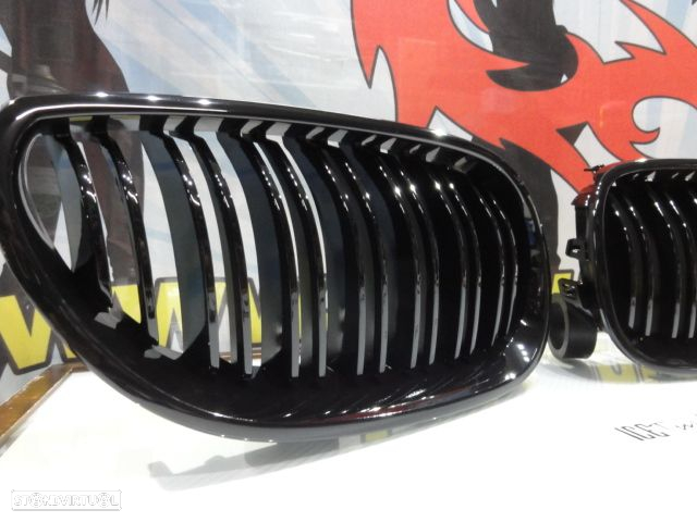 Grelha frontal BMW E60 2003-2010 M4 look / dupla lâmina em preto piano brilhante - 2