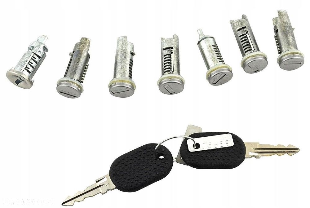 komplet wkładek zamków fiat ducato 7 szt+2 klucz - 1