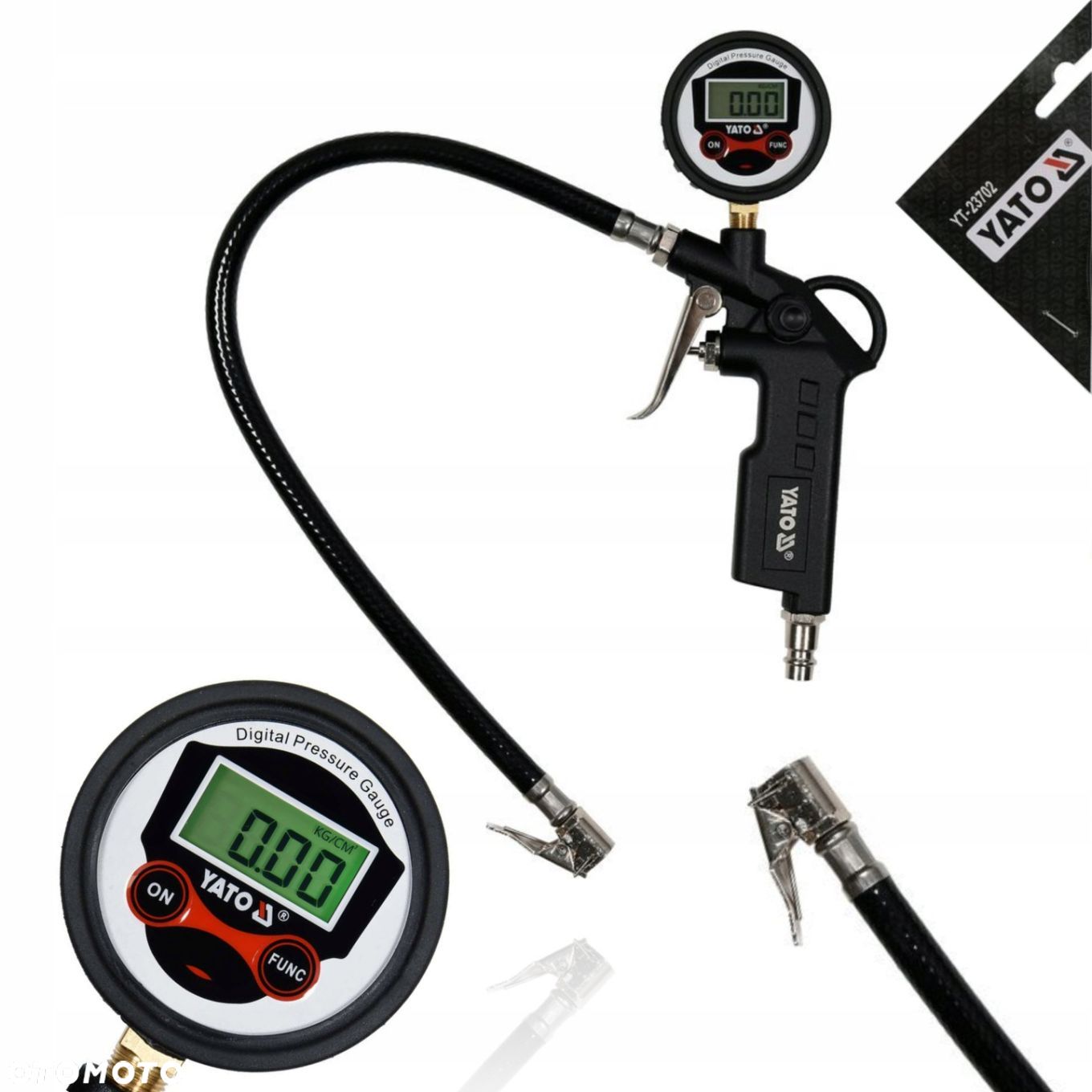 YATO PISTOLET DO POMPOWANIA KÓŁ CYFROWY MANOMETR WYŚWIETLACZ LCD YT-23702 - 1