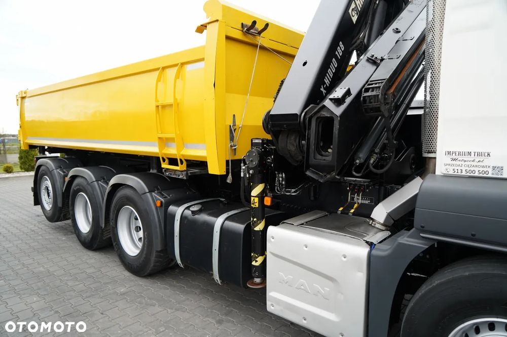 MAN TGS 32.400 / 8x4 / TRIDEM / WYWROTKA 2 STRONNA / HYDROBURTA / BORDMATIC + HDS HIAB 188 E-3D / ROTATOR  / PILOT / EURO 6 - 19