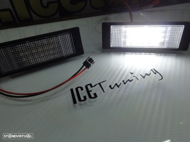 Suporte de lâmpada de matricula com led branco para BMW E81, E87, F20, E63, E64, F12, F13, F06, Z4 E85, E86, E89, K48 1600GT, K48 K,  Fiat Multipla, Marea, Marea, Gamma, Alfa romeo 147, 156, 159, GT, Brera, Spider, Mini R55, R55N, R60, R61. - 12