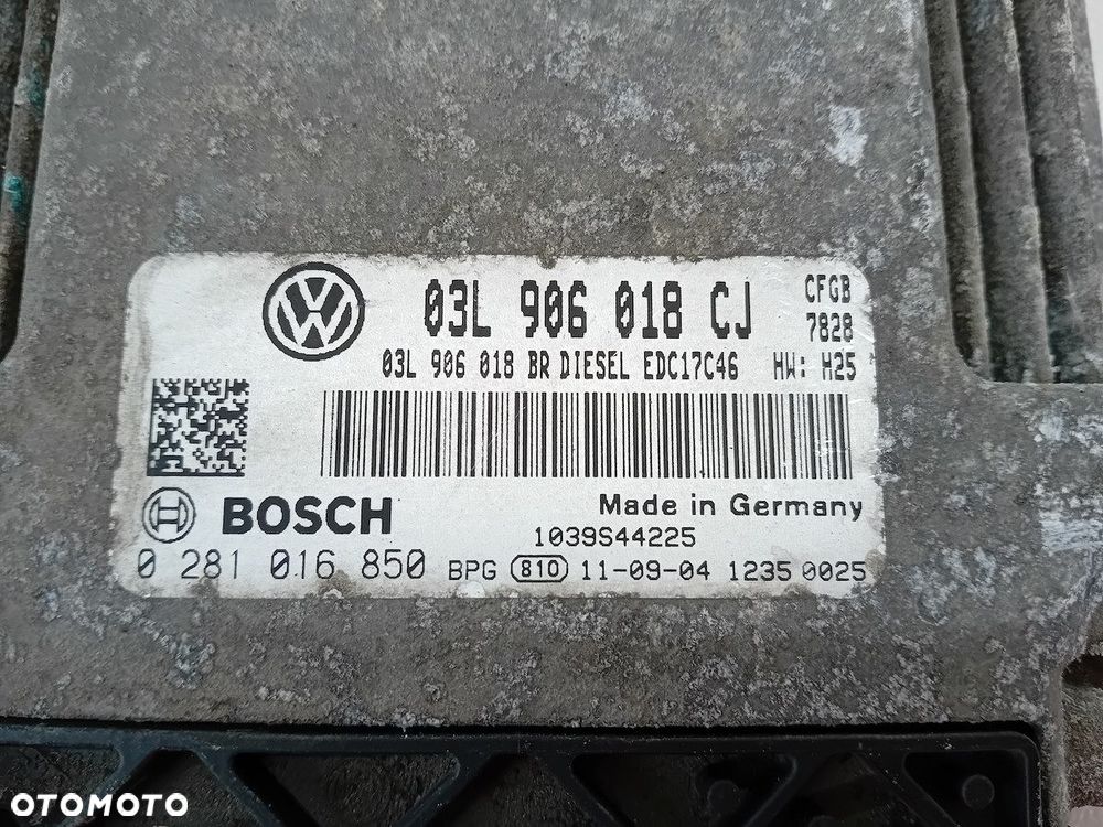KOMPUTER, STEROWNIK SKODA SUPERB II 2.0 TDI KOMBI 03L906018CJ 0281016850 - 8